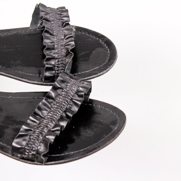 *Joe Fresh Black Faux Leather Sandal - Picture 2 of 4